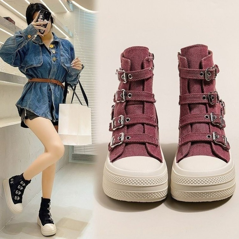 Women'S Shoes Everyday - レディースシューズ 2025年春夏新作 カジュアル万能 ハイカット 厚底 スモールボードシューズ