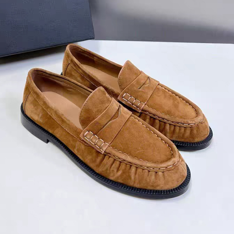 Women Shoes For Walking - 新しいレディースローファー、ラウンドトゥ、最高級本革、ローヒール、浅め、快適、デイリー通勤、ウォーキングシューズ、オフィスカジュアルシューズ