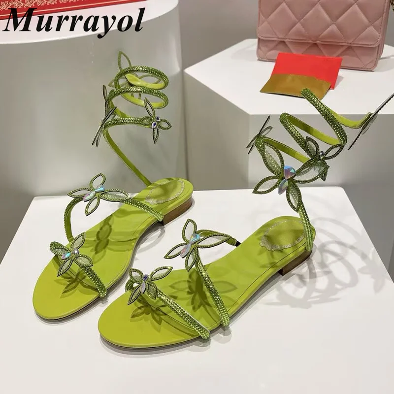 Women'S Shoes In Size 12 - 蛇の形の弾性ストラップサンダル女性ラインストーンフラワー装飾フラットボトムグラディエーターサンダル夏のドレスシューズ妖精の靴