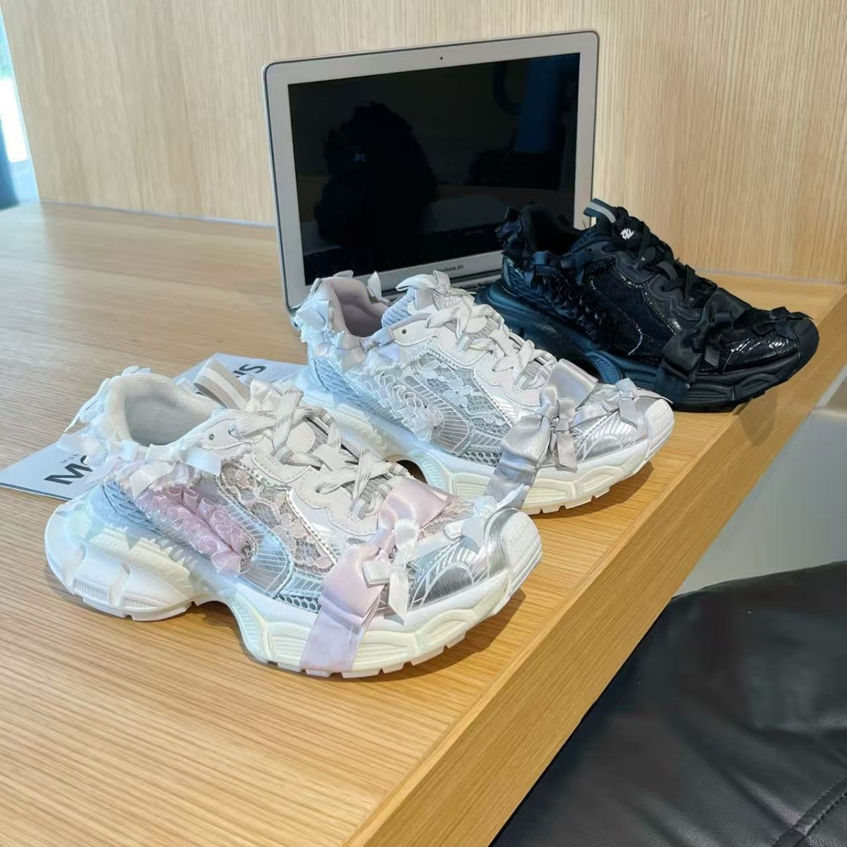 Women'S Shoes Paris - 夏の大人の女の子のレースの弓厚底カジュアルシューズ女性の多用途パリスポーツシューズレディース通気性メッシュトレンディな靴