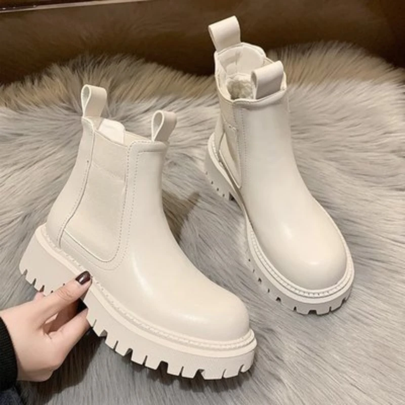 Women Shoes Types - 秋冬新作 チェルシーブーツ レディース プラットフォーム ブラウン ブラック
