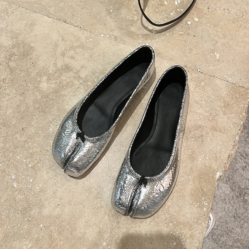 Women Shoes For Walking - レディースヴィンテージスプリットトゥメリージェーンフラットシューズソフトソールレザーローファーシューズ女性用デイリーウォーキングシューズサンダル