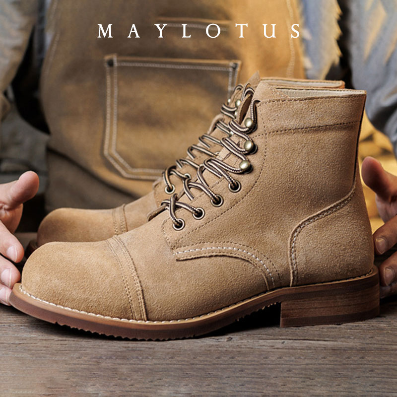 Suede Ankle Boot - スエードブーツ グッドイヤーウェルト製法 モーターサイクル ラギッド ヘリテージブーツ ヴィンテージスエードレザー