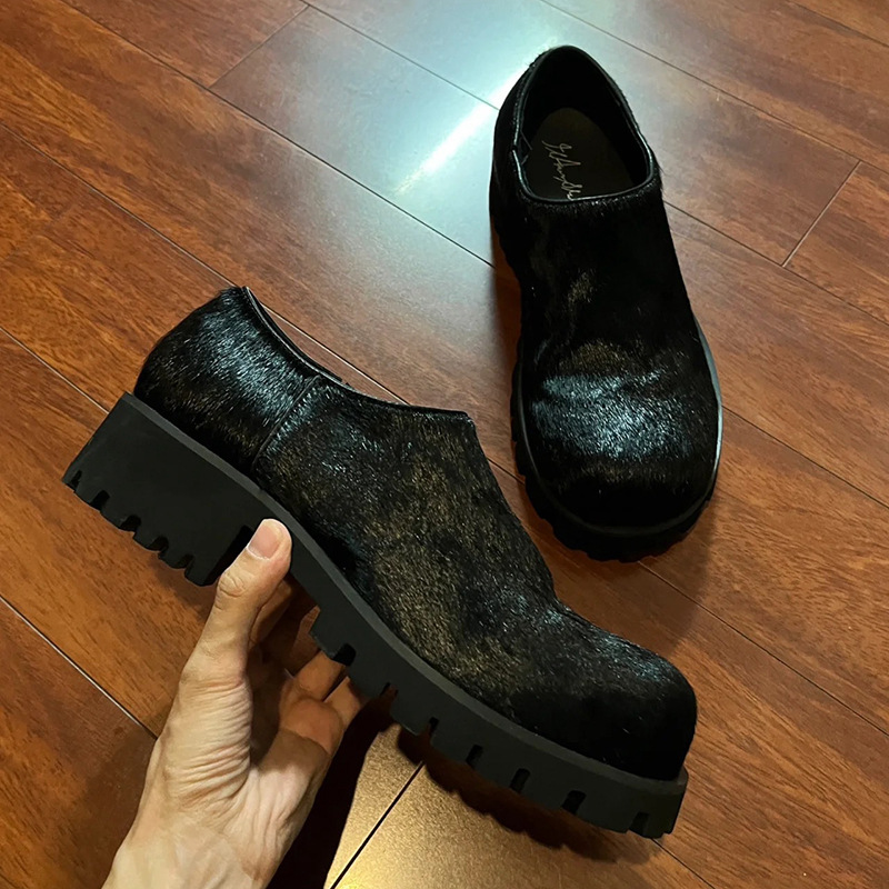 Women'S Shoes Paris - 男性と女性のための本革の靴,大きな頭,厚い底,丸い靴,ファッショナブル