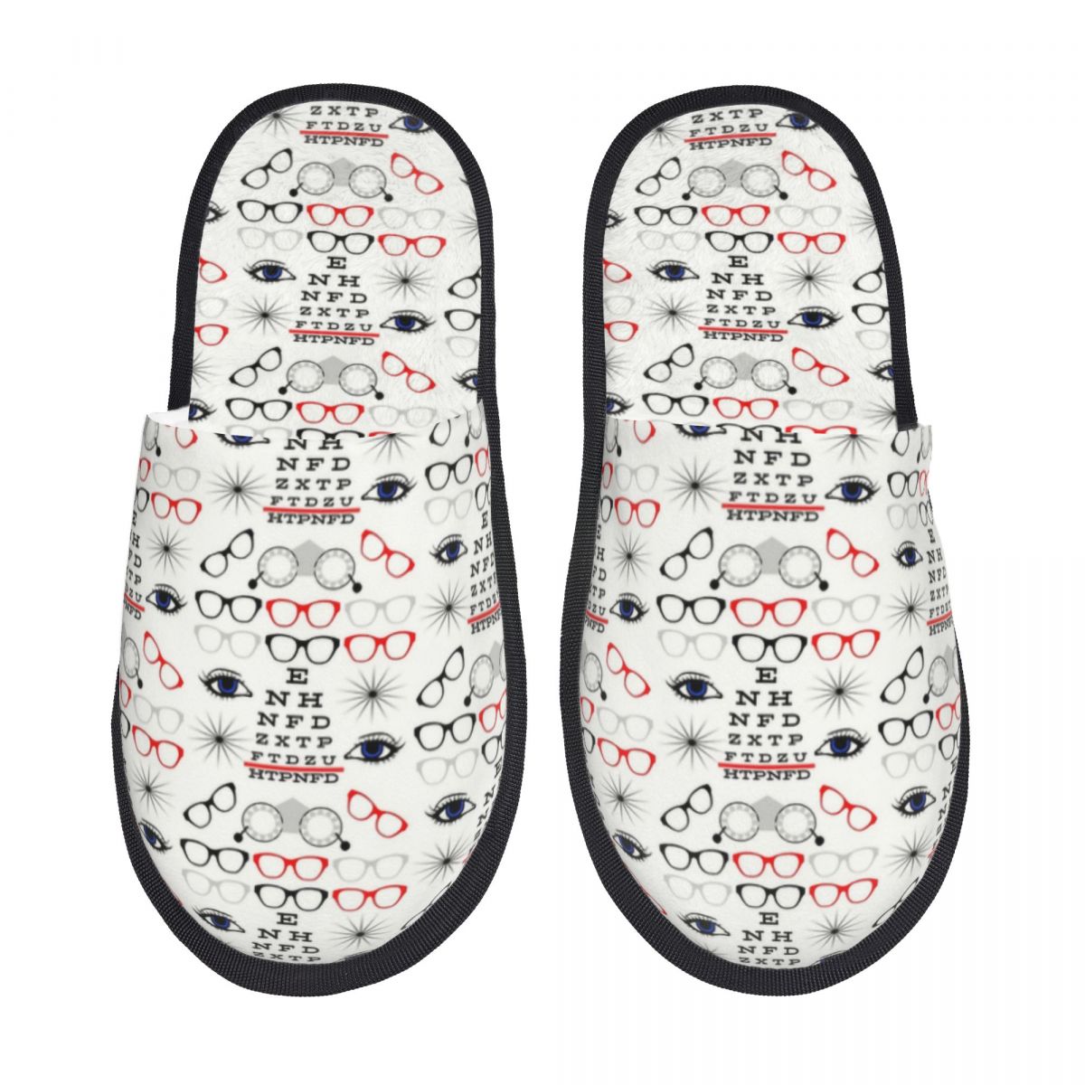 Women Shoes Chart Size - カスタム面白い眼鏡士/検眼医ソフトメモリーフォームハウススリッパ女性用視力表柄居心地の良い暖かい滑り止めソールスリッパ
