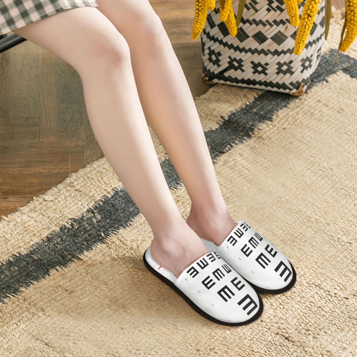 カスタム視力検査チャート柄ハウススリッパ レディース 快適メ - Women Shoes Chart Size のレビューと価格