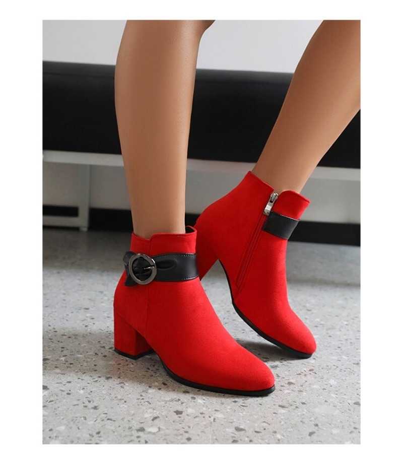 春秋冬フェイクスエードフロックアンクルブーツ女性ファッション - Women'S Shoes Paris のレビューと価格