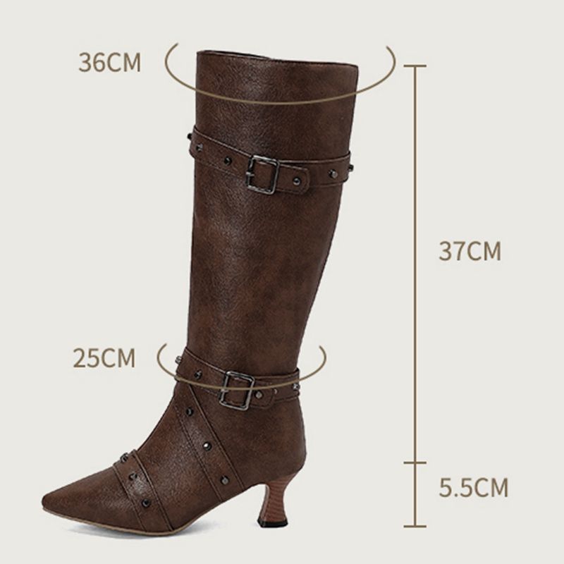 Girseaby レディース 膝丈ブーツ ポインテッドトゥ  - Wide Fit Heels のレビューと価格