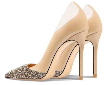 ホットな女性用ヌードパテントレザーグリッターパッチワーク浅履 - Women'S Shoes In Size 12 のレビューと価格
