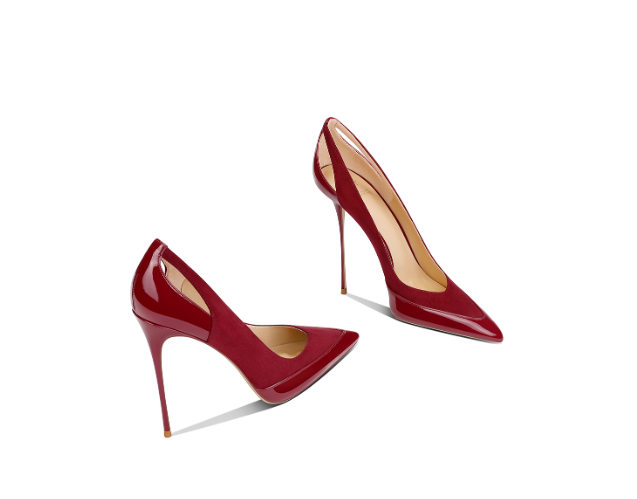 新しい黒のパテントレザーのパッチワークハイヒール、オリジナル - Women'S Shoes To Buy のレビューと価格