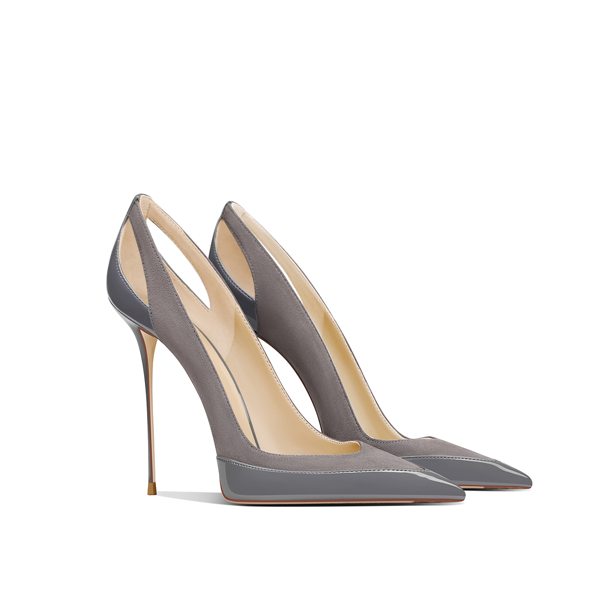 新しい黒のパテントレザーのパッチワークハイヒール、オリジナル - Women'S Shoes To Buy のレビューと価格