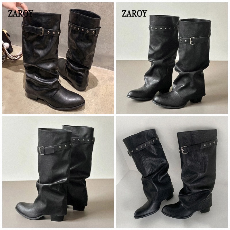 ZAROY ワイドカーフニーハイブーツ ‌   女性の冬用ブ - Wide Fit Heels のレビューと価格