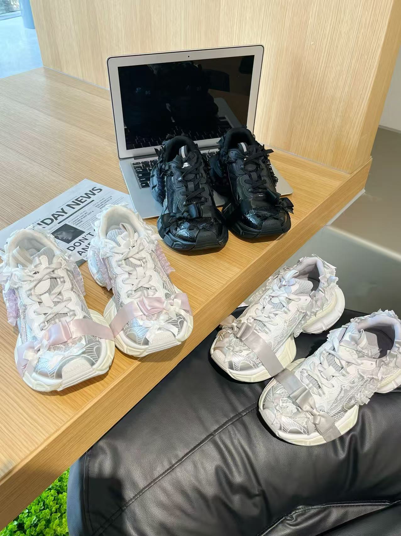 夏の大人の女の子のレースの弓厚底カジュアルシューズ女性の多用 - Women'S Shoes Paris のレビューと価格