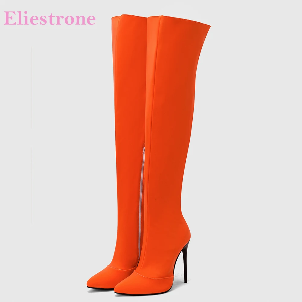 新作冬用グラマーオレンジイエロー レディースニーハイブーツ  - Women'S Shoes In Size 12 のレビューと価格