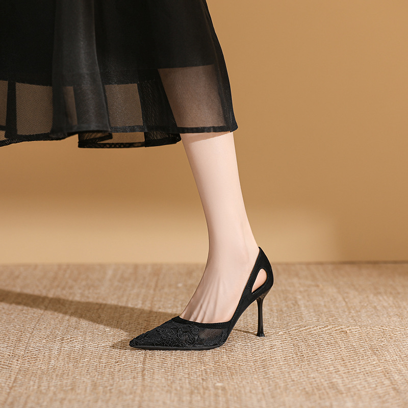 エレガントなレディースサンダル、メッシュ、ポインテッドトゥ、 - Women'S Shoes Paris のレビューと価格
