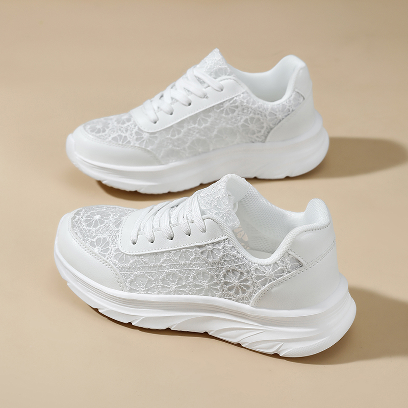 女性用ホワイトシューズプリントスニーカー、軽量で通気性のある - Women Shoes Sale のレビューと価格