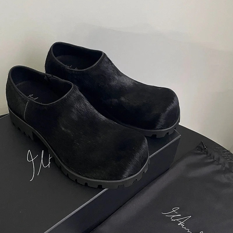 男性と女性のための本革の靴,大きな頭,厚い底,丸い靴,ファッ - Women'S Shoes Paris のレビューと価格